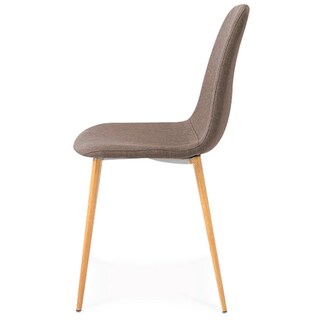 Foto 3 | Foto 3 | Silla De Comedor Gris Tapizada Con Tela. Patas Y Estructura De Metal Efecto Madera