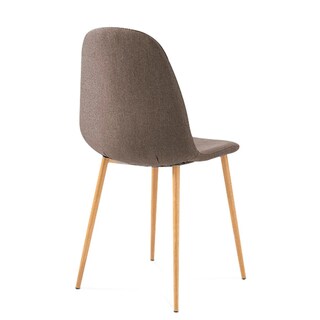 Foto 4 | Foto 4 | Silla De Comedor Gris Tapizada Con Tela. Patas Y Estructura De Metal Efecto Madera