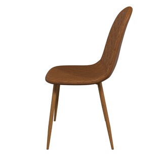 Foto 2 | Foto 2 | Silla De Comedor Café Con Asiento Y Respaldo En Tela De Cuero Sintético. Estructura De Metal Y Patas Efecto Madera