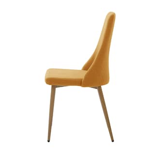 Foto 3 | Foto 3 | Silla De Comedor Con Asiento Acolchado Tapizado En Tela Mostaza Con Patas De Metal Efecto Madera