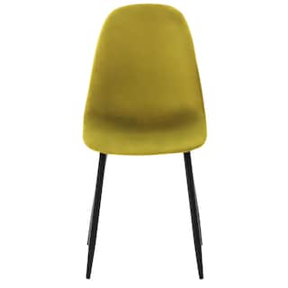 Foto 1 | Foto 1 | Silla De Comedor Dorada Con Asiento Y Respaldo En Terciopelo. Estructura De Metal Y Patas Negras