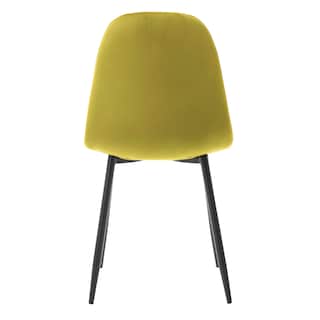 Foto 4 | Foto 4 | Silla De Comedor Dorada Con Asiento Y Respaldo En Terciopelo. Estructura De Metal Y Patas Negras