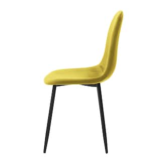 Foto 5 | Foto 5 | Silla De Comedor Dorada Con Asiento Y Respaldo En Terciopelo. Estructura De Metal Y Patas Negras