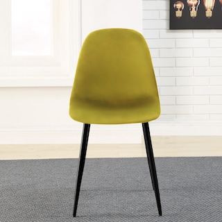 Foto 7 | Foto 7 | Silla De Comedor Dorada Con Asiento Y Respaldo En Terciopelo. Estructura De Metal Y Patas Negras