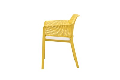 Foto 4 | Foto 4 | Set De 4 Sillas De Exterior Apilables Amarillas Con Asiento Acolchado Impermeable De Espuma
