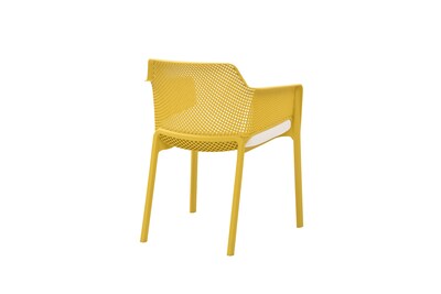 Foto 5 | Foto 5 | Set De 4 Sillas De Exterior Apilables Amarillas Con Asiento Acolchado Impermeable De Espuma