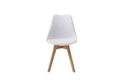 Foto 2 | Foto 2 | Set De 4 Sillas Para Comedor Con Asiento Acolchado En Vinipiel Color Blanco Con Patas De Madera De Haya