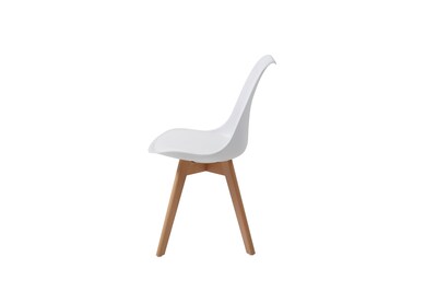 Foto 4 | Foto 4 | Set De 4 Sillas Para Comedor Con Asiento Acolchado En Vinipiel Color Blanco Con Patas De Madera De Haya