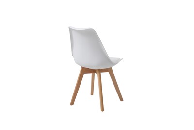 Foto 5 | Foto 5 | Set De 4 Sillas Para Comedor Con Asiento Acolchado En Vinipiel Color Blanco Con Patas De Madera De Haya