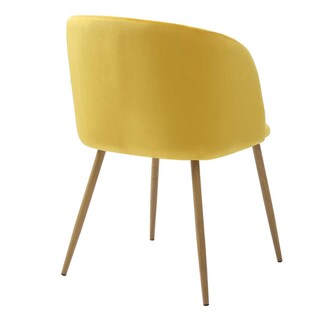 Foto 5 | Foto 5 | Set De 4 Sillas Para Comedor Con Asiento Y Respaldo En Terciopelo Mostaza Con Estructura De Metal Y Patas Ilusión Madera