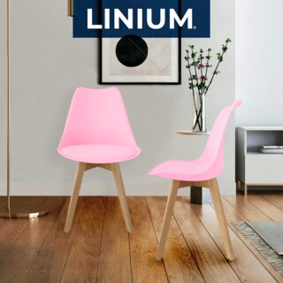 Foto 3 | Foto 3 | Silla Tulip Minimalista Moderna Comedor Acolchonada Color Rosa