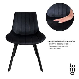 Foto 6 | Foto 6 | Set 2 Sillas Comedor Velvet Tapizada Terciopelo Sala Eames