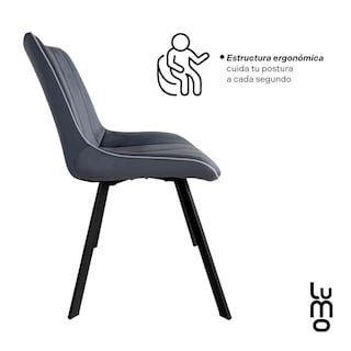 Foto 4 | Foto 4 | Set 2 Sillas Comedor Velvet Tapizada Terciopelo Sala Eames