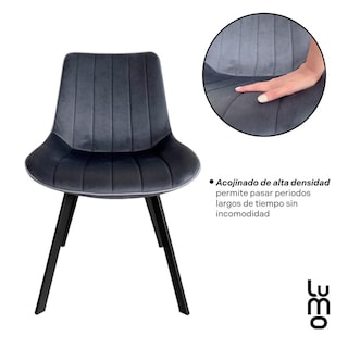 Foto 6 | Foto 6 | Set 2 Sillas Comedor Velvet Tapizada Terciopelo Sala Eames