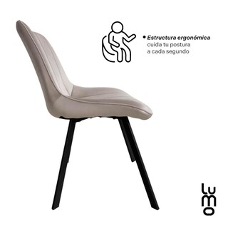 Foto 5 | Foto 5 | Set 2 Sillas Comedor Velvet Tapizada Terciopelo Sala Eames