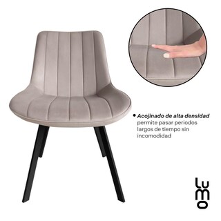 Foto 6 | Foto 6 | Set 2 Sillas Comedor Velvet Tapizada Terciopelo Sala Eames