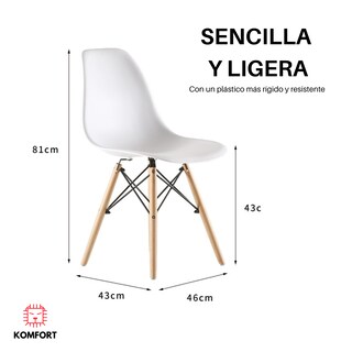 Foto 5 | Foto 5 | Set De 4 Sillas Estilo Eames Comedor Moderna Komfort