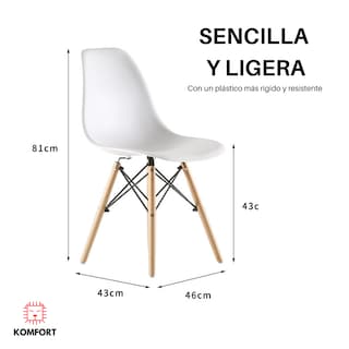 Foto 5 | Foto 5 | Set De 4 Sillas Estilo Eames Comedor Moderna Komfort