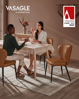 Foto 2 | Foto 2 | Juego De 2 Sillas De Comedor De La Colección Vasagle Ekho, Color Marrón Caramelo - Venta Internacional.