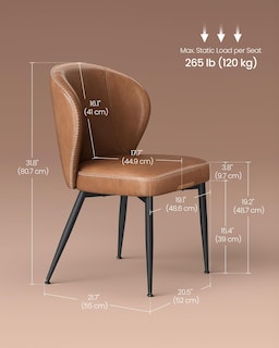 Foto 5 | Foto 5 | Juego De 2 Sillas De Comedor De La Colección Vasagle Ekho, Color Marrón Caramelo - Venta Internacional.