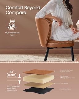 Foto 7 | Foto 7 | Juego De 2 Sillas De Comedor De La Colección Vasagle Ekho, Color Marrón Caramelo - Venta Internacional.