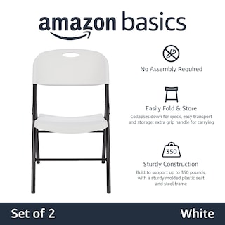 Foto 2 | Foto 2 | Silla Plegable Amazon Basics, Portátil, Plegable, De Plástico, Paquete De 2 - Venta Internacional.
