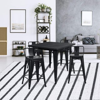 Foto 2 | Foto 2 | Juego De 4 Taburetes De Bar Costway De Metal Con Respaldo Extraíble De 60 Cm - Venta Internacional.