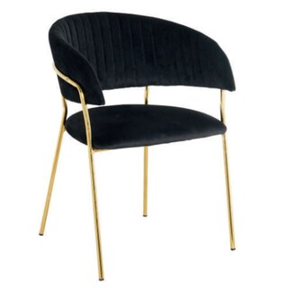 Foto 1 | Foto 1 | Silla Pau Velvet Negro Patas Gold Np