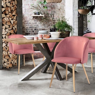 Foto 2 | Foto 2 | Set De 2 Sillas De Comedor Furniturer Ynez Rosa 51.5 X 52 X 82 Cm