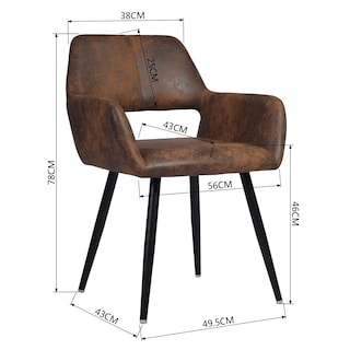 Foto 3 | Foto 3 | Set De 2 Sillas De Comedor Furniturer Cromwell Marrón 56 X 43 X 78 Cm