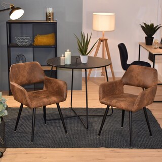 Foto 6 | Foto 6 | Set De 2 Sillas De Comedor Furniturer Cromwell Marrón 56 X 43 X 78 Cm