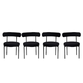 Foto 1 | Foto 1 | Ilios Innova | 4 Sillas Aria Negras. Diseño Minimalista En Tela Bouclé Y Metal. Ideales Para Comedor Sala O Restaurante.