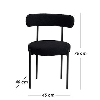 Foto 2 | Foto 2 | Ilios Innova | 4 Sillas Aria Negras. Diseño Minimalista En Tela Bouclé Y Metal. Ideales Para Comedor Sala O Restaurante.