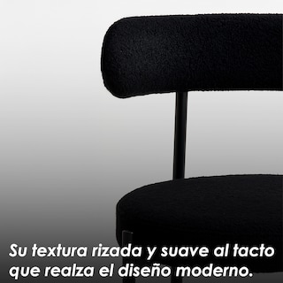 Foto 7 | Foto 7 | Ilios Innova | 4 Sillas Aria Negras. Diseño Minimalista En Tela Bouclé Y Metal. Ideales Para Comedor Sala O Restaurante.
