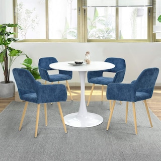 Foto 2 | Foto 2 | Set De 2 Sillas De Comedor Furniturer Cromwell Azul 56 X 56 X 78 Cm