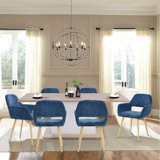 Foto 4 | Foto 4 | Set De 2 Sillas De Comedor Furniturer Cromwell Azul 56 X 56 X 78 Cm