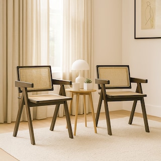 Foto 4 | Foto 4 | Ilios Innova | Set De 2 Sillas Jean De Madera Y Ratán Sintético Con Respaldo Y Asiento Trenzado Para Comedor O Sala.