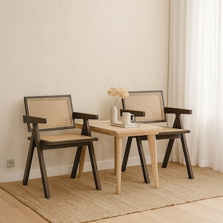 Foto 5 | Foto 5 | Ilios Innova | Set De 2 Sillas Jean De Madera Y Ratán Sintético Con Respaldo Y Asiento Trenzado Para Comedor O Sala.