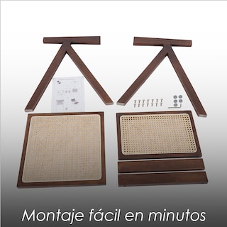 Foto 7 | Foto 7 | Ilios Innova | Set De 2 Sillas Jean De Madera Y Ratán Sintético Con Respaldo Y Asiento Trenzado Para Comedor O Sala.