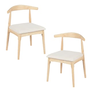 Foto 1 | Foto 1 | Ilios Innova | Set De 2 Sillas Nórdico De Madera De Caucho Con Asiento De Piel Sintética Beige Para Comedor O Sala