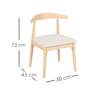 Foto 2 | Foto 2 | Ilios Innova | Set De 2 Sillas Nórdico De Madera De Caucho Con Asiento De Piel Sintética Beige Para Comedor O Sala