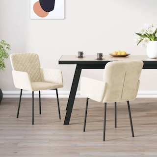 Foto 2 | Foto 2 | Sillas De Comedor Vidaxl Cream Velvet 2 Piezas - Venta Internacional.