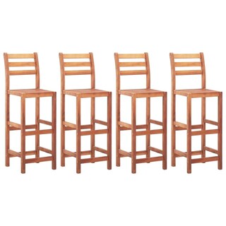 Foto 1 | Foto 1 | Juego De 4 Taburetes De Bar Vidaxl Con Respaldo Alto De Madera Maciza De Acacia - Venta Internacional.
