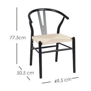 Foto 2 | Foto 2 | Ilios Innova | Set 2 Sillas De Comedor Moderno Con Estructura Negra De Madera Haya Y Asiento De Cuerda De Papel Tejido