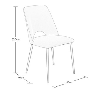 Foto 3 | Foto 3 | Silla Kenia Tela Gris Patas Negras