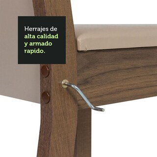 Foto 6 | Foto 6 | Comedor Madesa Honduras Tapa de Madera con 6 Sillas Marrón/Crema/Beige