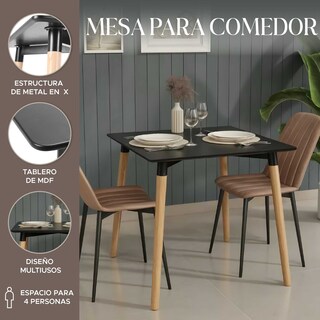 Foto 2 | Foto 2 | Mesa de Comedor Cuadrada Estilo Eames Minimalista Moderna