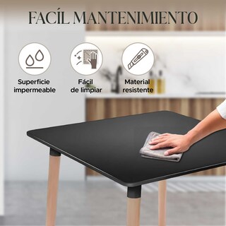 Foto 6 | Foto 6 | Mesa de Comedor Cuadrada Estilo Eames Minimalista Moderna
