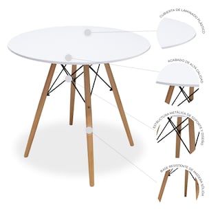 Foto 6 | Foto 6 | Comedor Circular Mundo In 80 cm Oslo color Blanco + 4 Sillas Eames