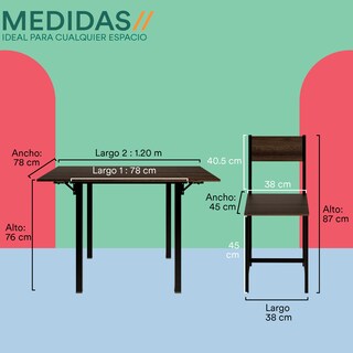 Foto 4 | Foto 4 | Comedor Mubson Ponce con 4 Sillas Antecomedor Café para Cocina
